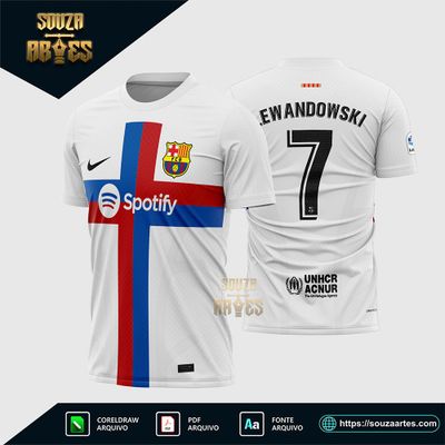 Arte Vetor Camisa Barcelona Terceira 2022-2023