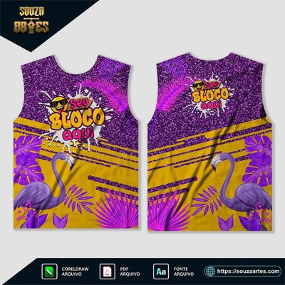 Arte Camisa Abadá Bloco Carnaval 2025 Sublimação - Modelo 12