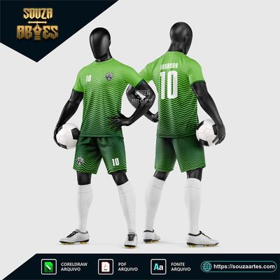 Arte Vetor Estampa Uniforme de Time de Futebol Amador 2026