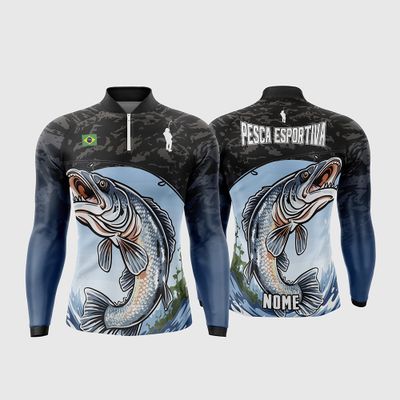Arte Estampa Camisa De Pesca Esportiva Modelo 4