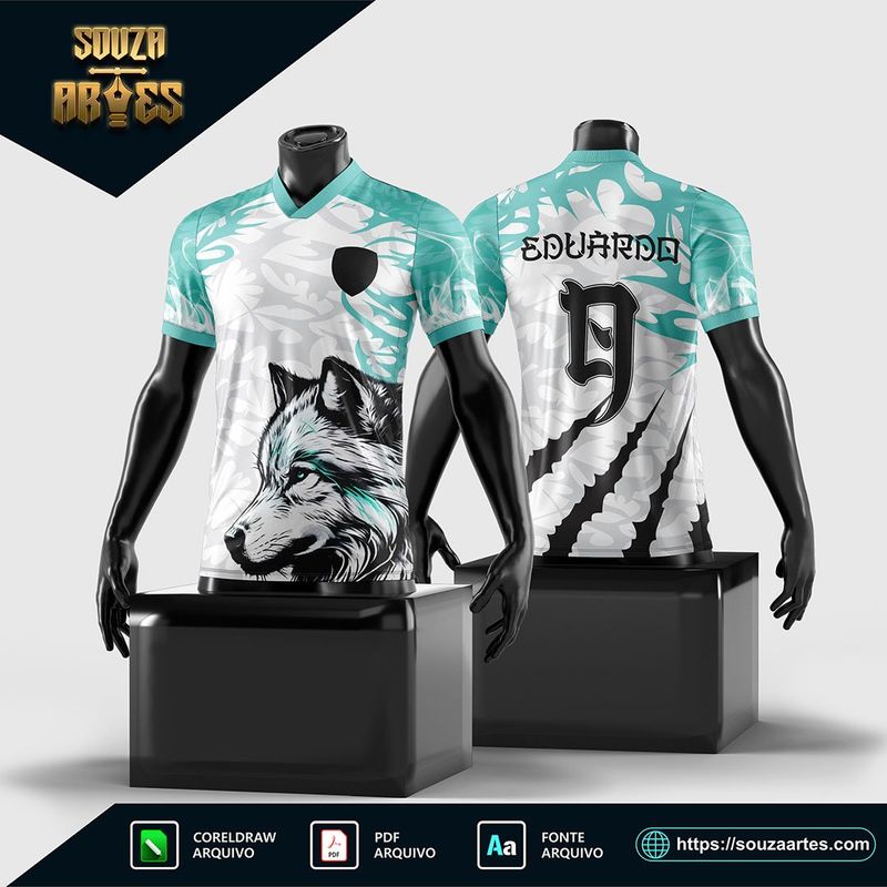 arte vetor camisa interclasse lobo azul 2025