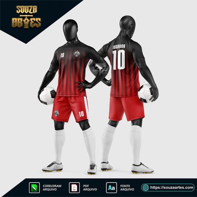 Arte Vetor Estampa Uniforme de Time de Futebol Amador 2026