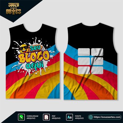 Arte Camisa Abadá Bloco Carnaval 2025 Sublimação - Modelo 19