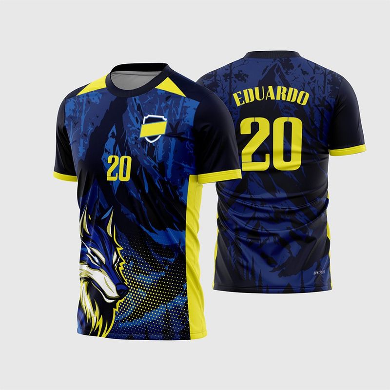 Camisa Interclasse Lobo Azul e Amarelo