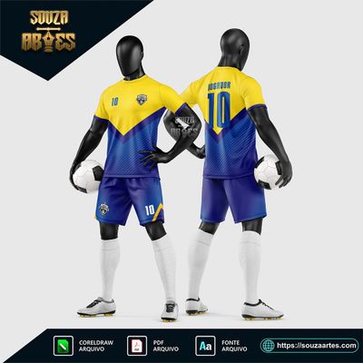 Arte Vetor Estampa Uniforme de Time de Futebol Amador 2026