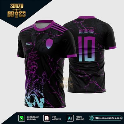 Arte Vetor Camisa interclasse Zeus Raios RGB