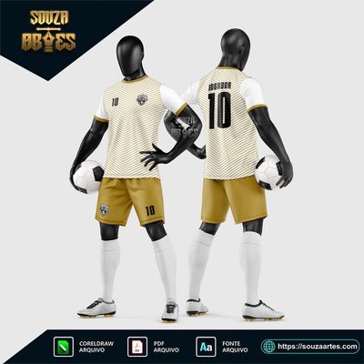 Arte Vetor Estampa Uniforme de Time de Futebol Amador 2026