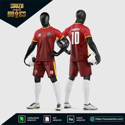 Arte Vetor Estampa Uniforme de Time de Futebol Amador 2026
