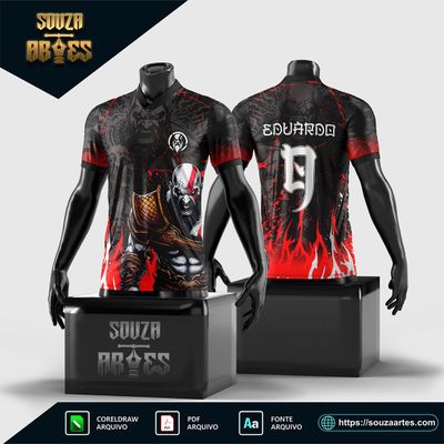 Arte Vetor Camisa Interclasse Kratos - God of War