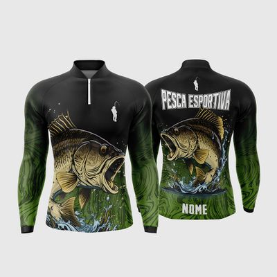 Arte Estampa Camisa De Pesca Esportiva Modelo 3