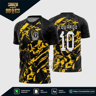 Arte Vetor Camisa InterClasse Pantera Nono Ano Modelo Amarelo