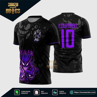 Arte Vetor Estampa Camisa InterClasse Gengar - Pokémon