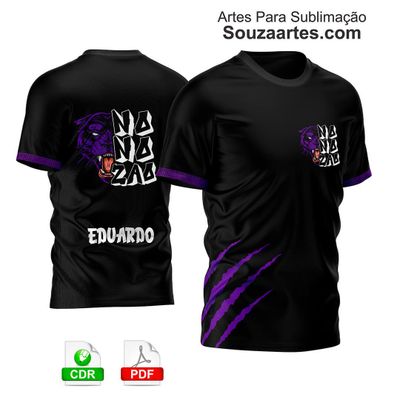 Arte Vetor Camisa Nono Ano Pantera Roxo mod-01