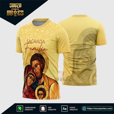 Arte Vetor Camisa Religião Sagrada Família Modelo 01