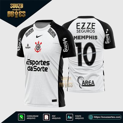 Arte Vetor Camisa do Corinthians Titular 2025 - 2026