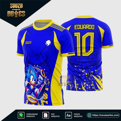 Arte Vetor Camisa Interclasse Sonic 2025