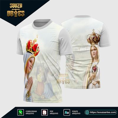 Arte Vetor Camisa Religião - Nossa Senhora De Fátima 2026