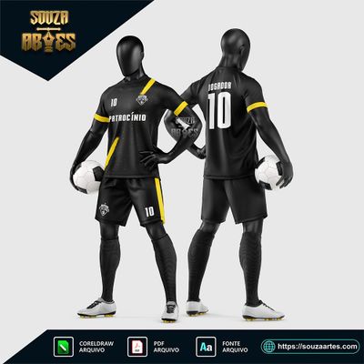 Arte Vetor Camisa e Short para Uniforme de Futebol Amador