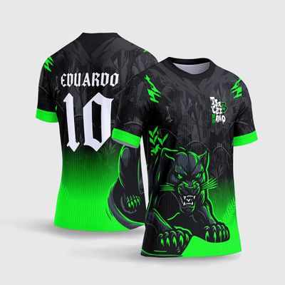 Arte Camisa Terceirão Pantera Negra Estilo Degrade Verde