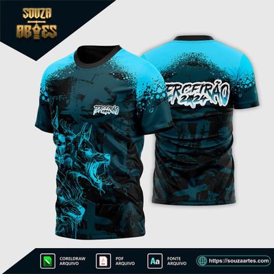 Arte Vetor Camisa Terceirão Lobo Feroz Azul 2024-2025