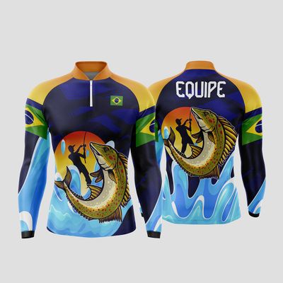 Arte Estampa Camisa De Pesca Esportiva Modelo 1