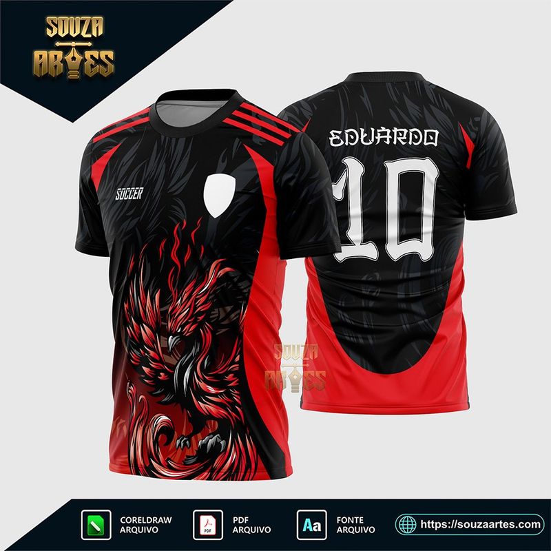 Arte Vetor Camisa Interclasse 2026 Fênix Fogo Vermelho Corel Draw X7 para sublimação