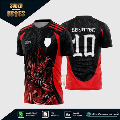 Arte Vetor Camisa Interclasse 2026 Fênix Fogo Vermelho